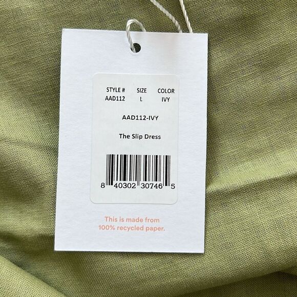 NWT Andie The Barreta Slip Dress Ivy Size L - Picture 5 of 10